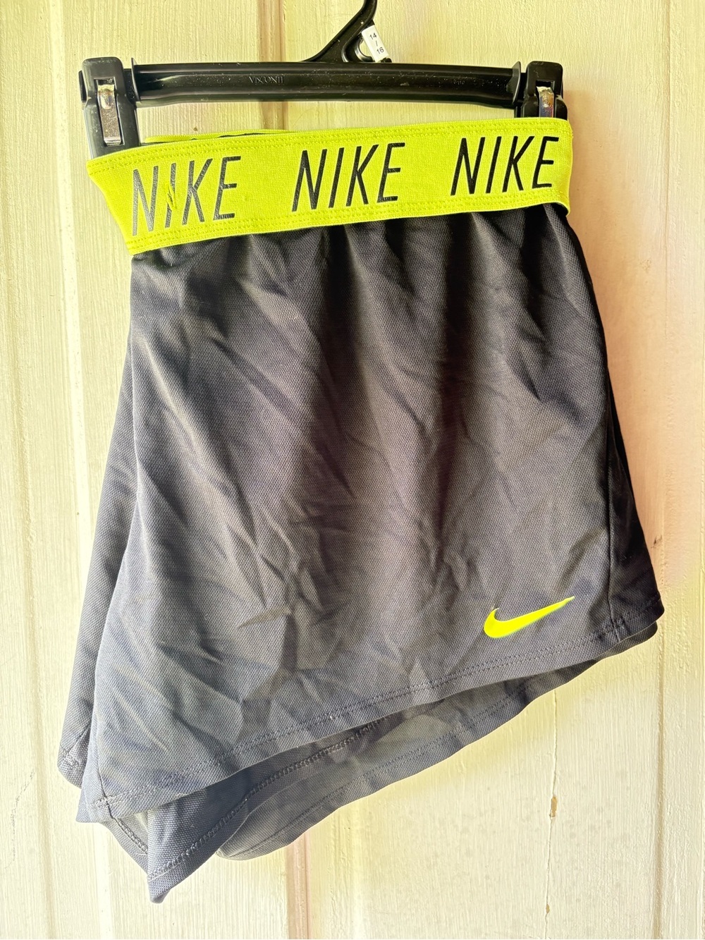 Nike Black Skort with Neon Lime Logo Waistband